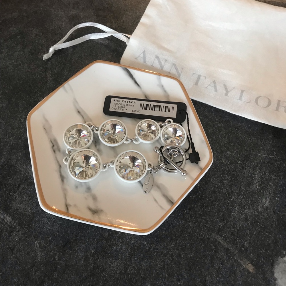 Ann Taylor White and Diamanté Bracelet. NWT